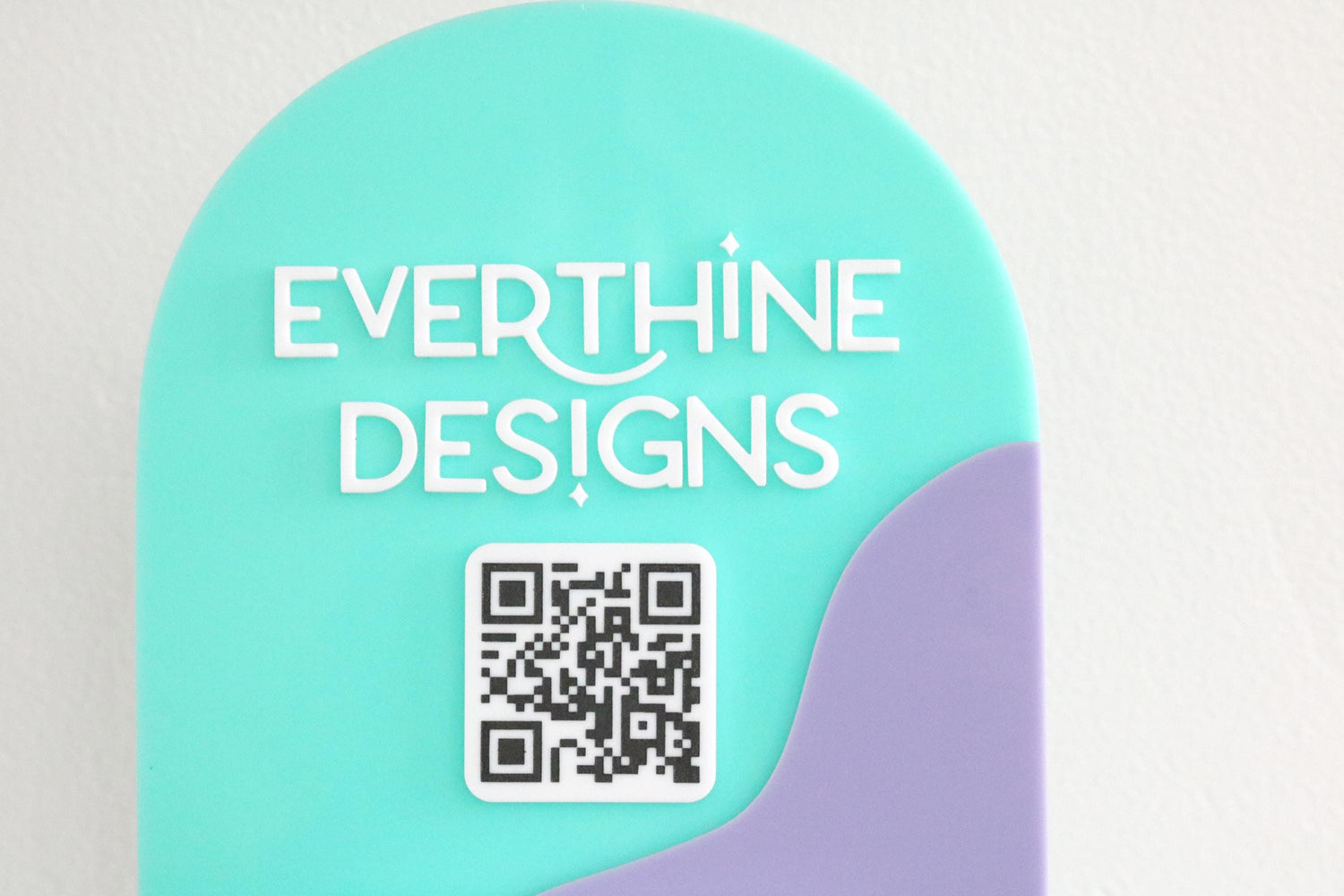 acrylic double arch social media QR code business sign | small business sign | connect | business card holder | logo | market | touchless