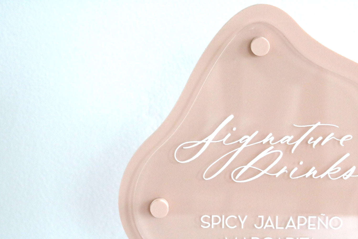 acrylic abstract signature drinks sign | organic | freeform | wavy | bar sign | wedding | acrylic wedding sign | wedding decor | reception