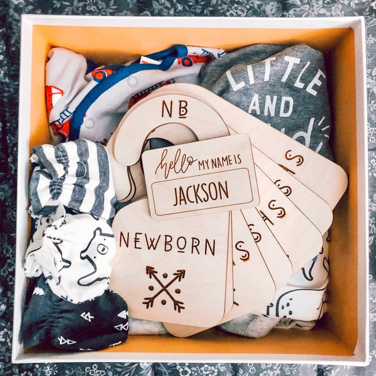 custom hand lettered 'hello my name is' wood sign