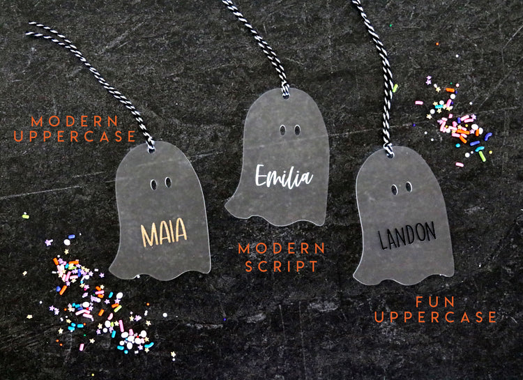 custom ghost halloween name tag
