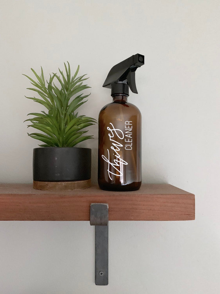 custom calligraphy amber or clear glass thieves cleaner spray bottle