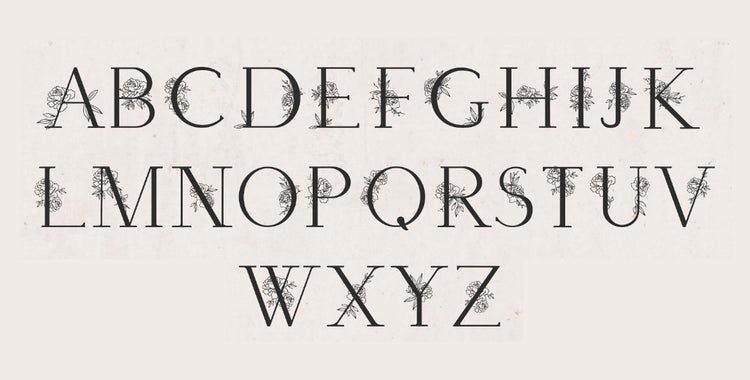 floral letter wood key chain