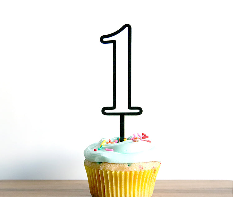 single number acrylic cake topper | CHOOSE YOUR NUMBER + COLOR