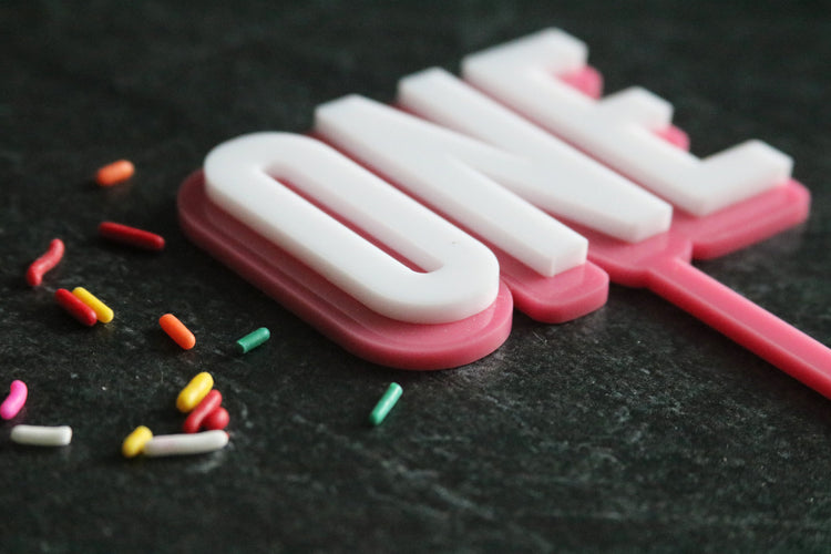 double layer birthday acrylic cake topper | CHOOSE YOUR NUMBER