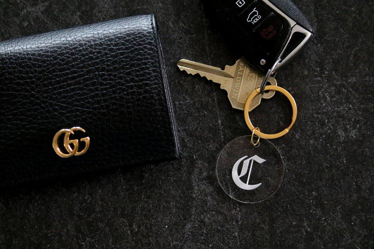 custom gothic initial letter keychain