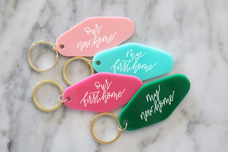 colorful realtor closing gift keychain