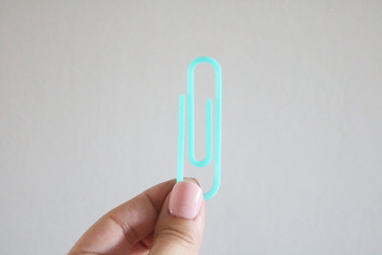 colorful large acrylic paper clips | set of 6