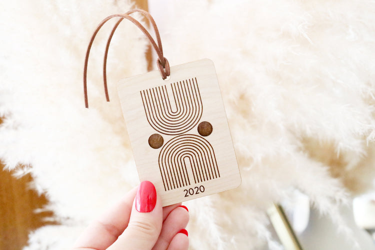 mid century modern wood christmas ornament | 03