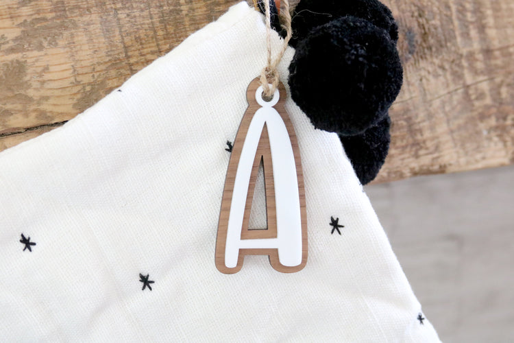 custom stocking letter tag