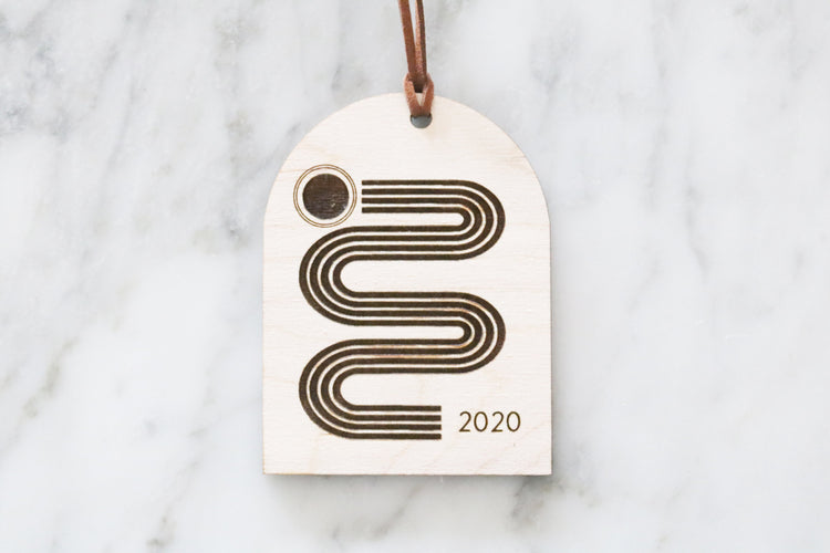 mid century modern wood christmas ornament | 02