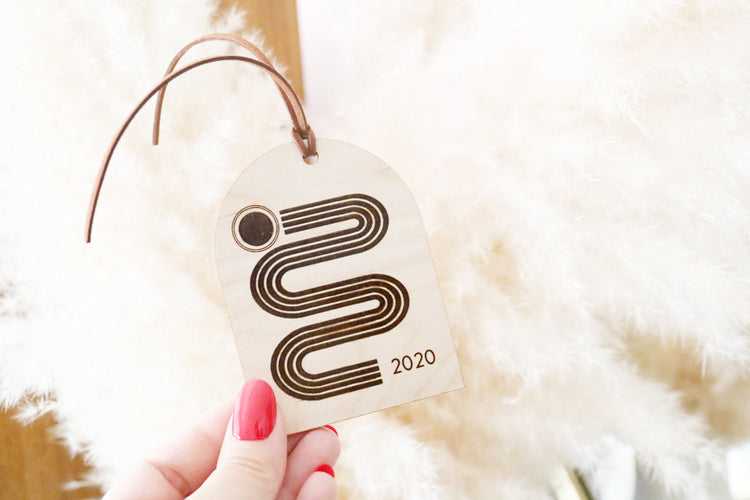 mid century modern wood christmas ornament | 02