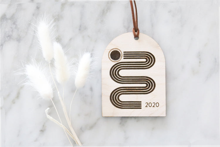 mid century modern wood christmas ornament | 02