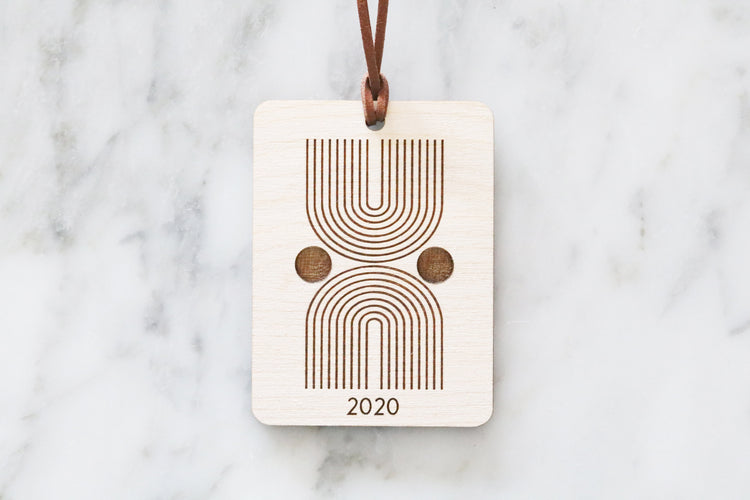 mid century modern wood christmas ornament | 03