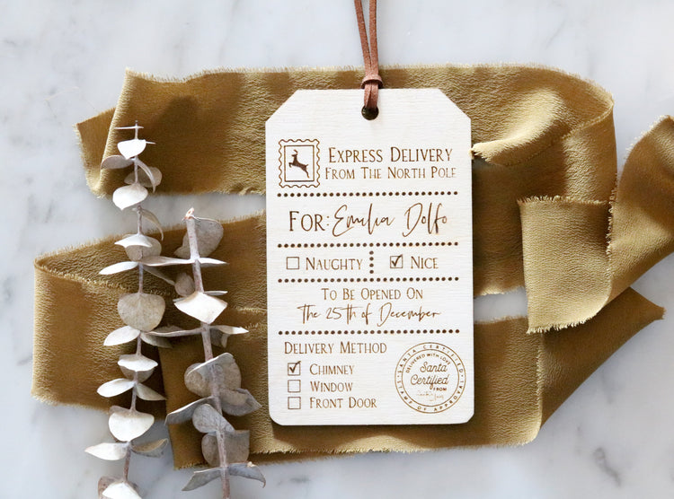 personalized christmas santa gift tag