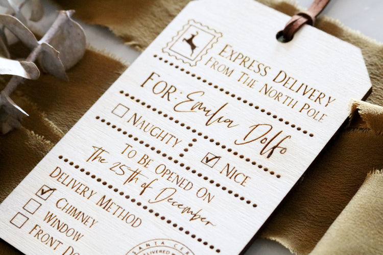 personalized christmas santa gift tag