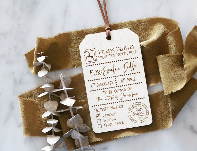 personalized christmas santa gift tag