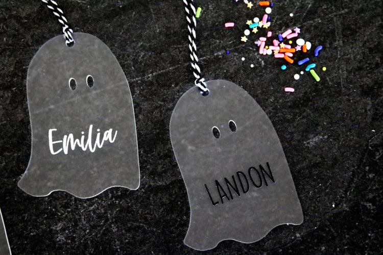 custom ghost halloween name tag