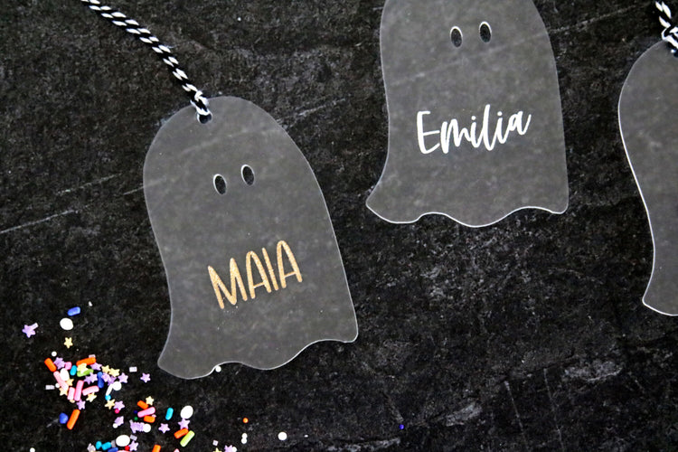 custom ghost halloween name tag