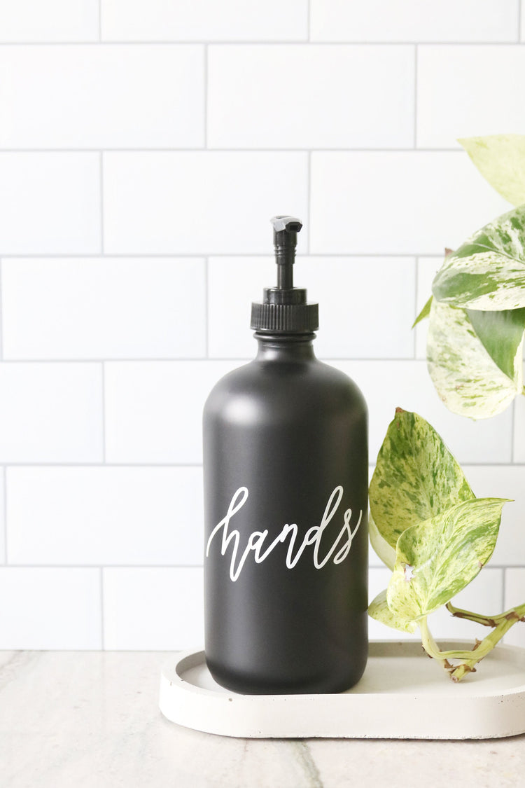 ADD-ON custom calligraphy black soap dispenser
