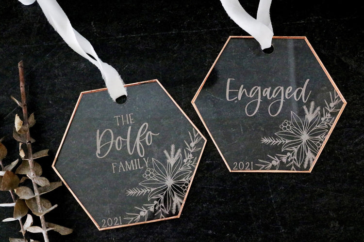 custom hexagon acrylic ornament