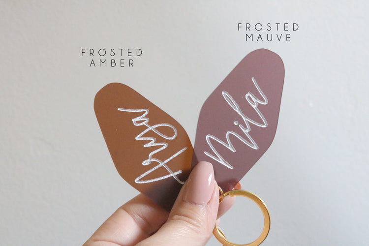 colorful frosted motel keychain