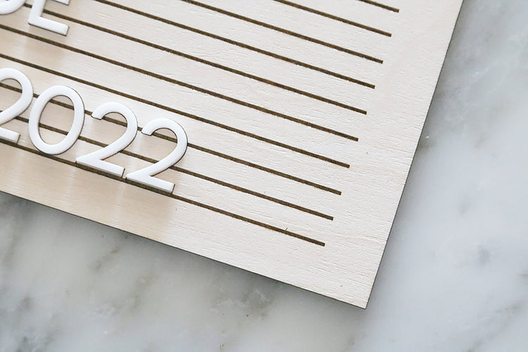 custom faux wood letter board | baby announcement