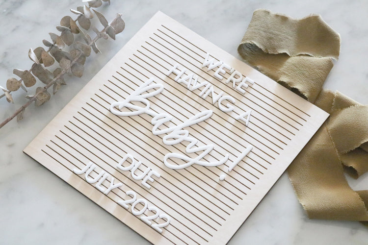 custom faux wood letter board | baby announcement