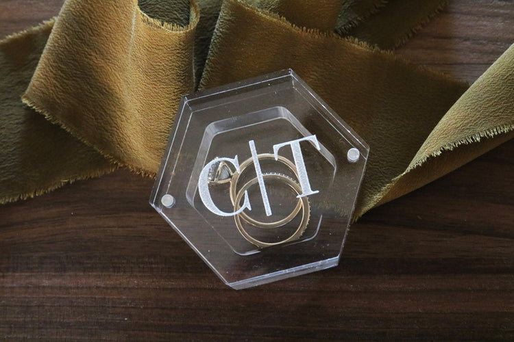 custom engraved acrylic wedding ring box
