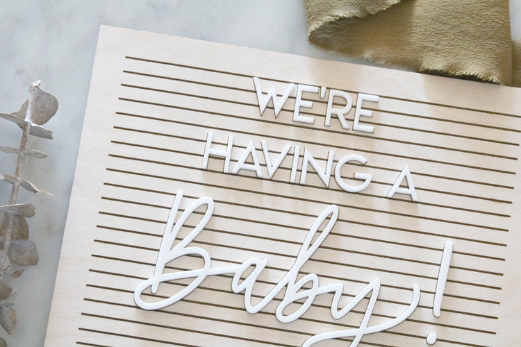 custom faux wood letter board | baby announcement