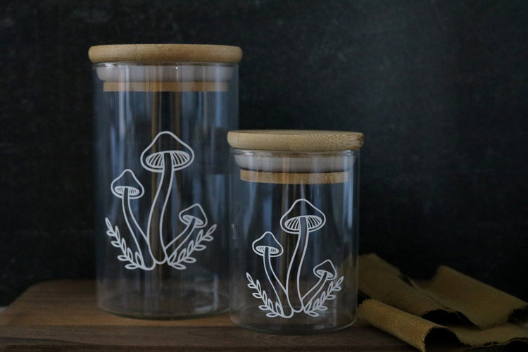 floral mushroom stash jar | 2 sizes
