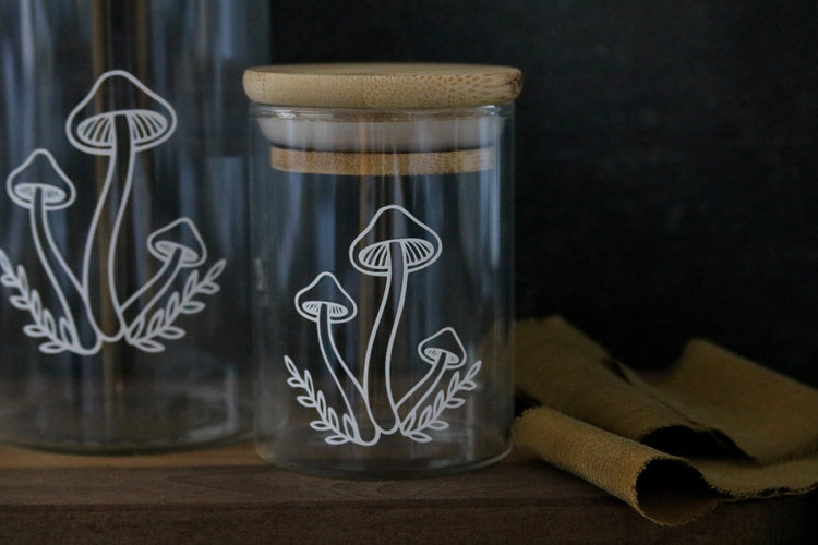 floral mushroom stash jar | 2 sizes