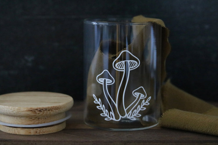 floral mushroom stash jar | 2 sizes
