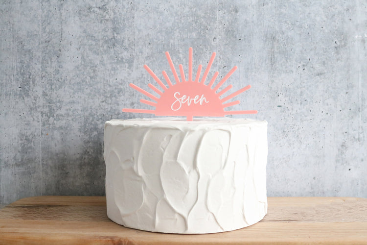 custom sun burst acrylic cake topper | CHOOSE YOUR NUMBER
