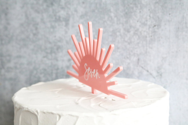 custom sun burst acrylic cake topper | CHOOSE YOUR NUMBER