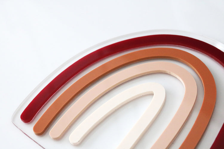 rainbow acrylic cake topper