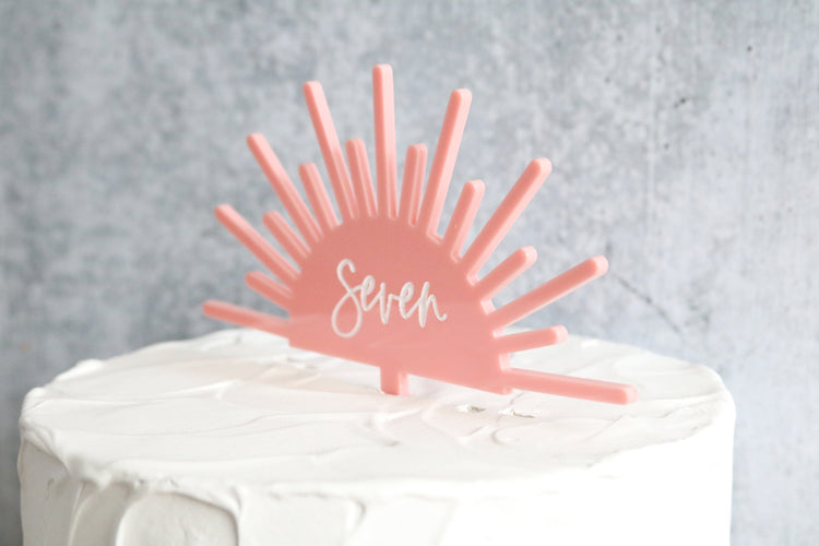 custom sun burst acrylic cake topper | CHOOSE YOUR NUMBER