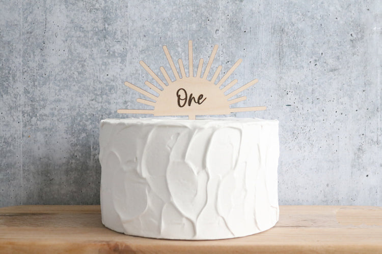 custom sun burst wood cake topper | CHOOSE YOUR NUMBER
