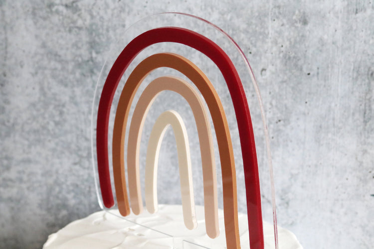 rainbow acrylic cake topper
