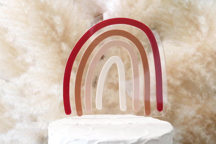rainbow acrylic cake topper
