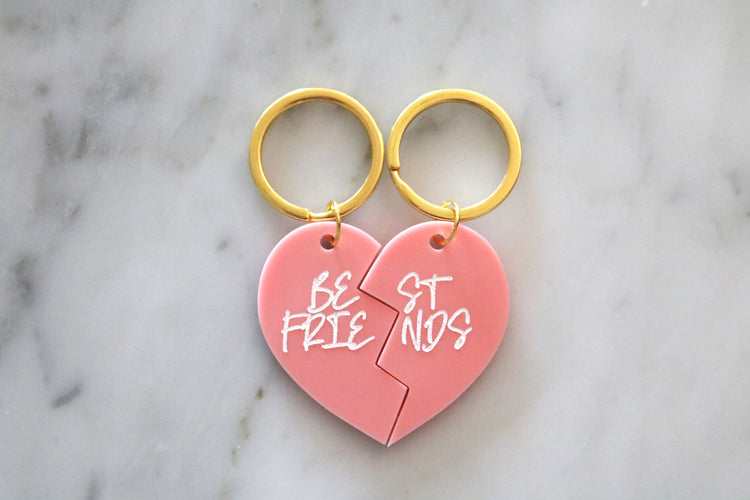 colorful best friends heart keychain | CHOOSE YOUR COLOR