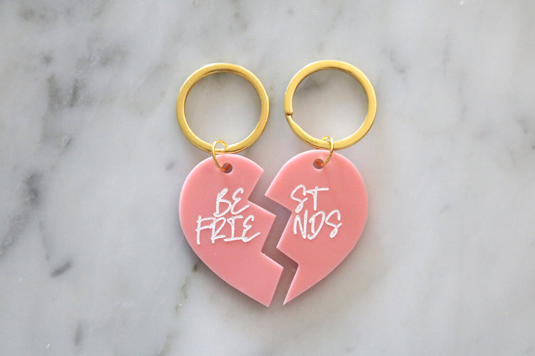 colorful best friends heart keychain | CHOOSE YOUR COLOR