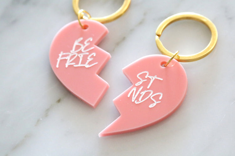 colorful best friends heart keychain | CHOOSE YOUR COLOR