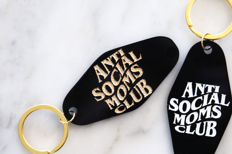anti social moms club motel keychain | CHOOSE YOUR COLOR
