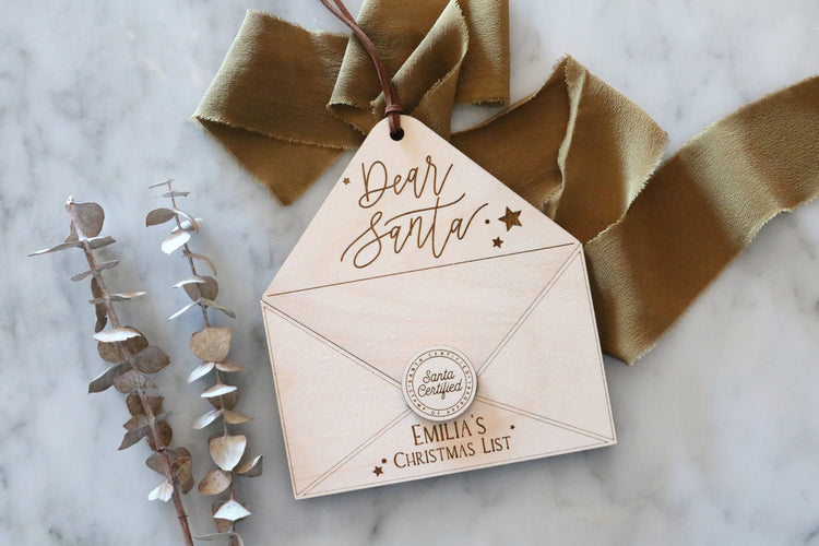 custom dear santa christmas list ornament