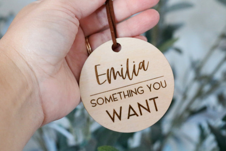 custom wood round christmas gift tags