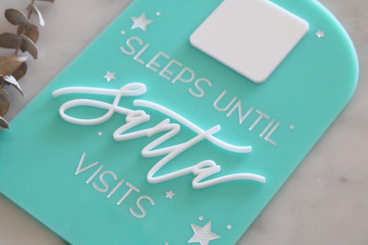 acrylic arch christmas santa visits countdown sign