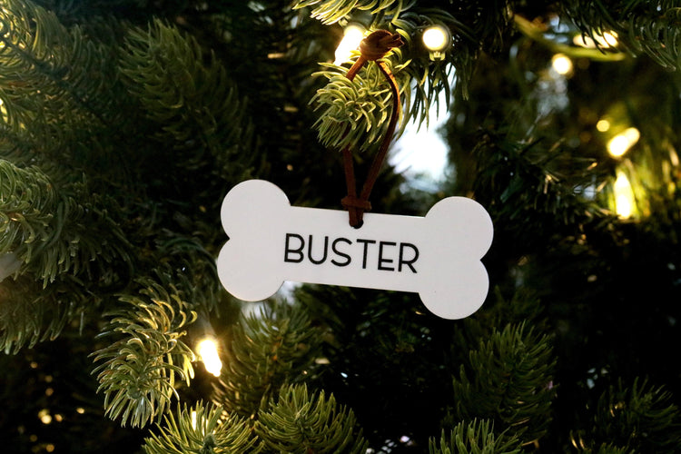 custom dog bone pet christmas ornament