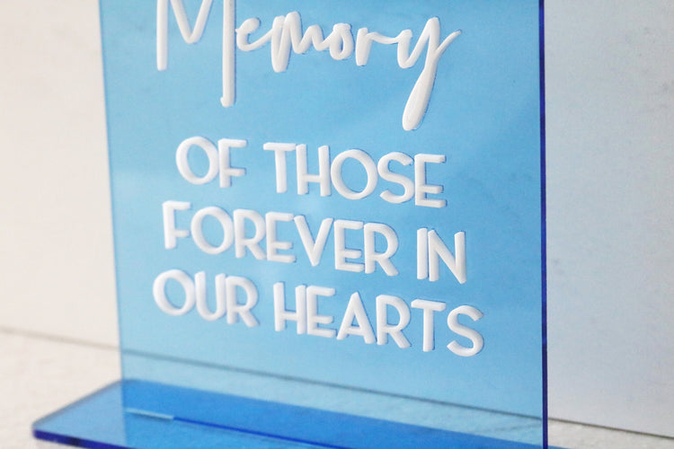 acrylic arch memory sign | acrylic wedding sign | wedding decor | arched | wedding reception | acrylic | in loving memory | memorial