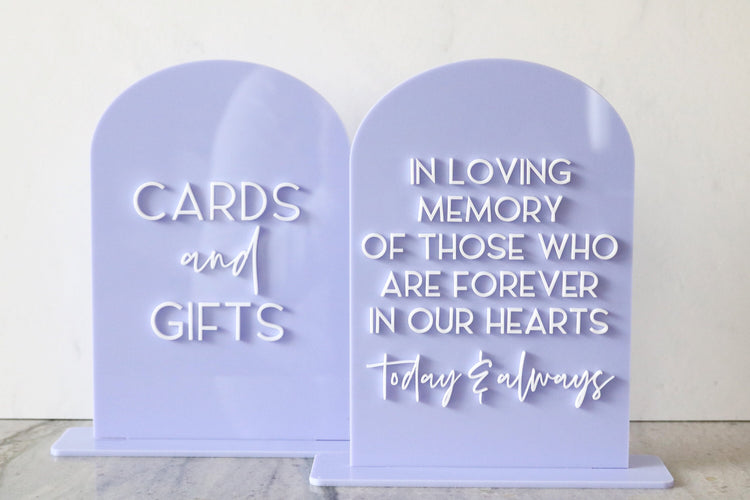 acrylic arch memory sign | acrylic wedding sign | wedding decor | arched | wedding reception | acrylic | in loving memory | memorial