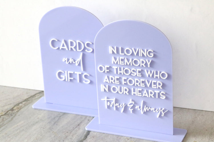 acrylic arch memory sign | acrylic wedding sign | wedding decor | arched | wedding reception | acrylic | in loving memory | memorial